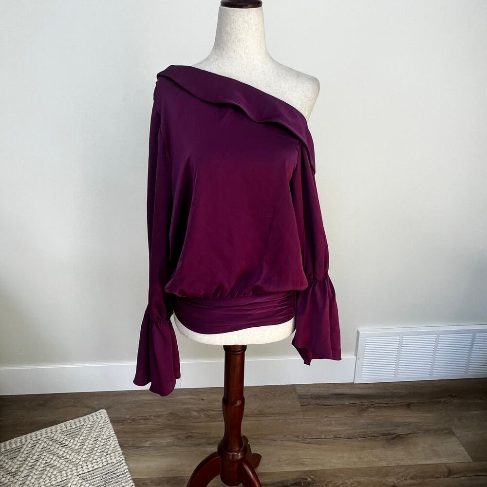 RAMY BROOK Women's Sammy Off-The-Shoulder Top Size S In Mulberry - Picture 4 of 13